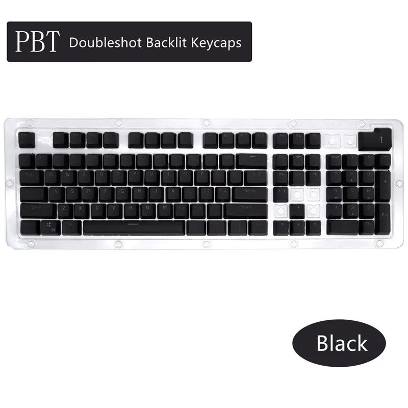 Bluejw Multi-Color PBT/ABS Doubleshot Backlit 104 Key Mechanical Gaming Keyboard Keycaps Set - Image 1